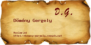 Dömény Gergely névjegykártya
