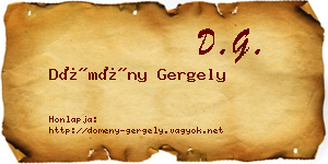 Dömény Gergely névjegykártya